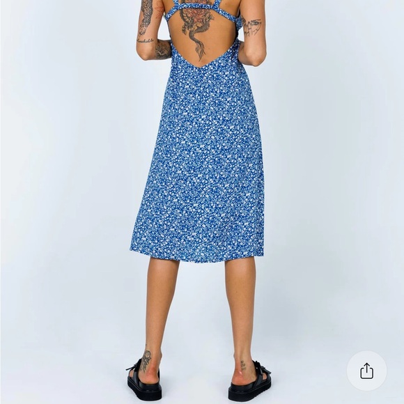 Princess Polly Blue Floral Midi Dress - Picture 3 of 6